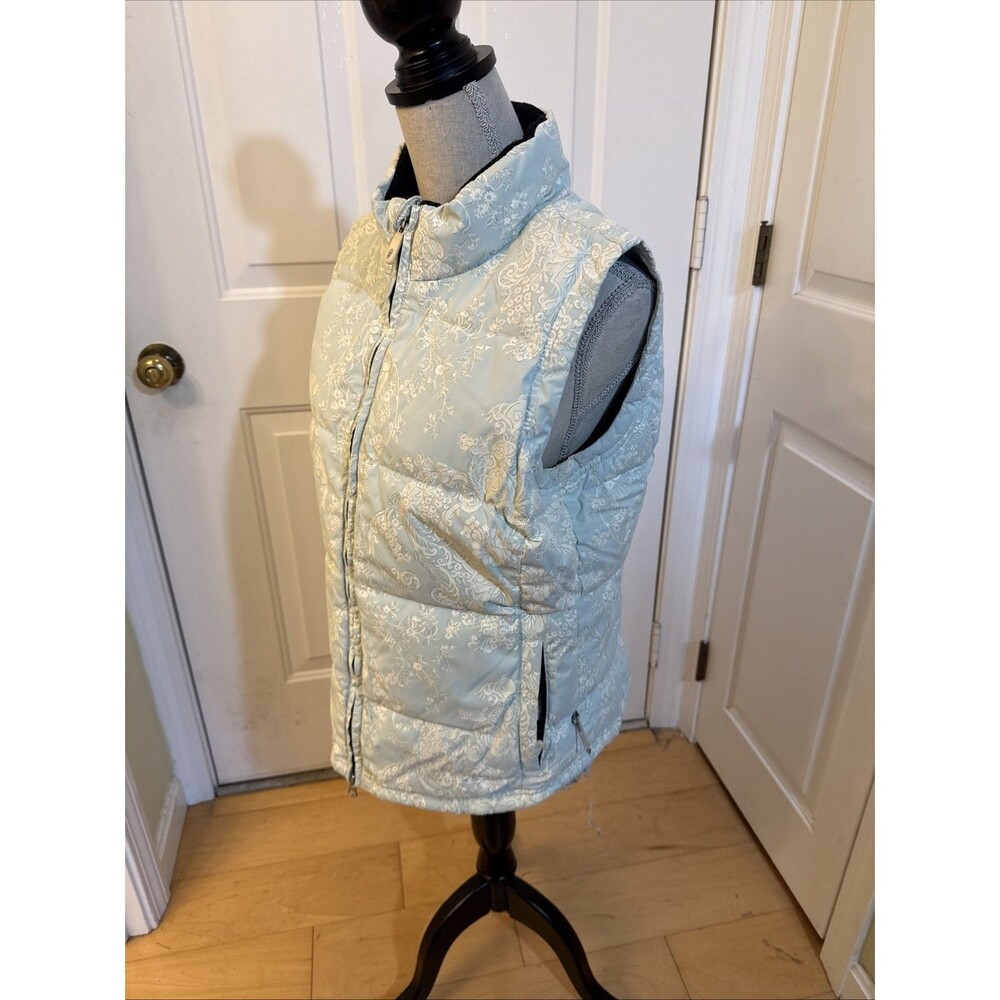 MINT GREEN PASTEL PUFFER marker womens mint green Floral puffer vest size 12